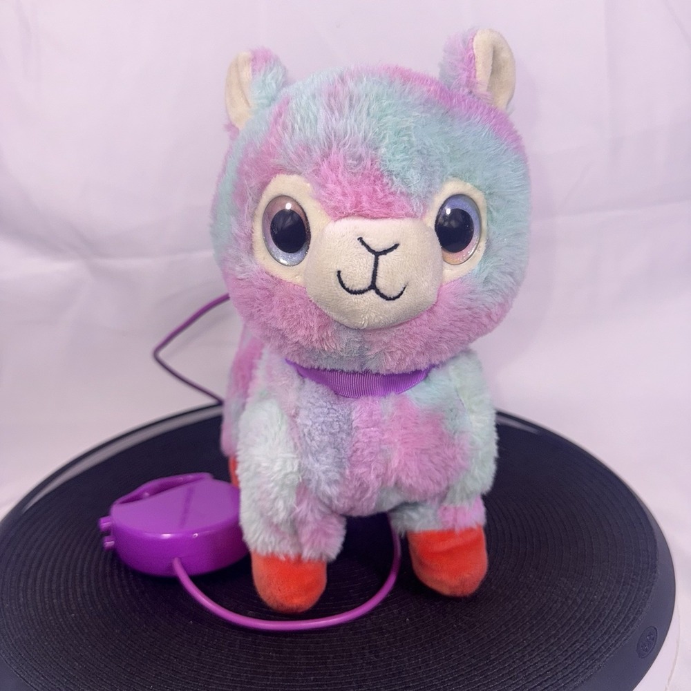 Kid Connection Plush Walking Pet Llama Pink And Blue With Attached Remote BAI